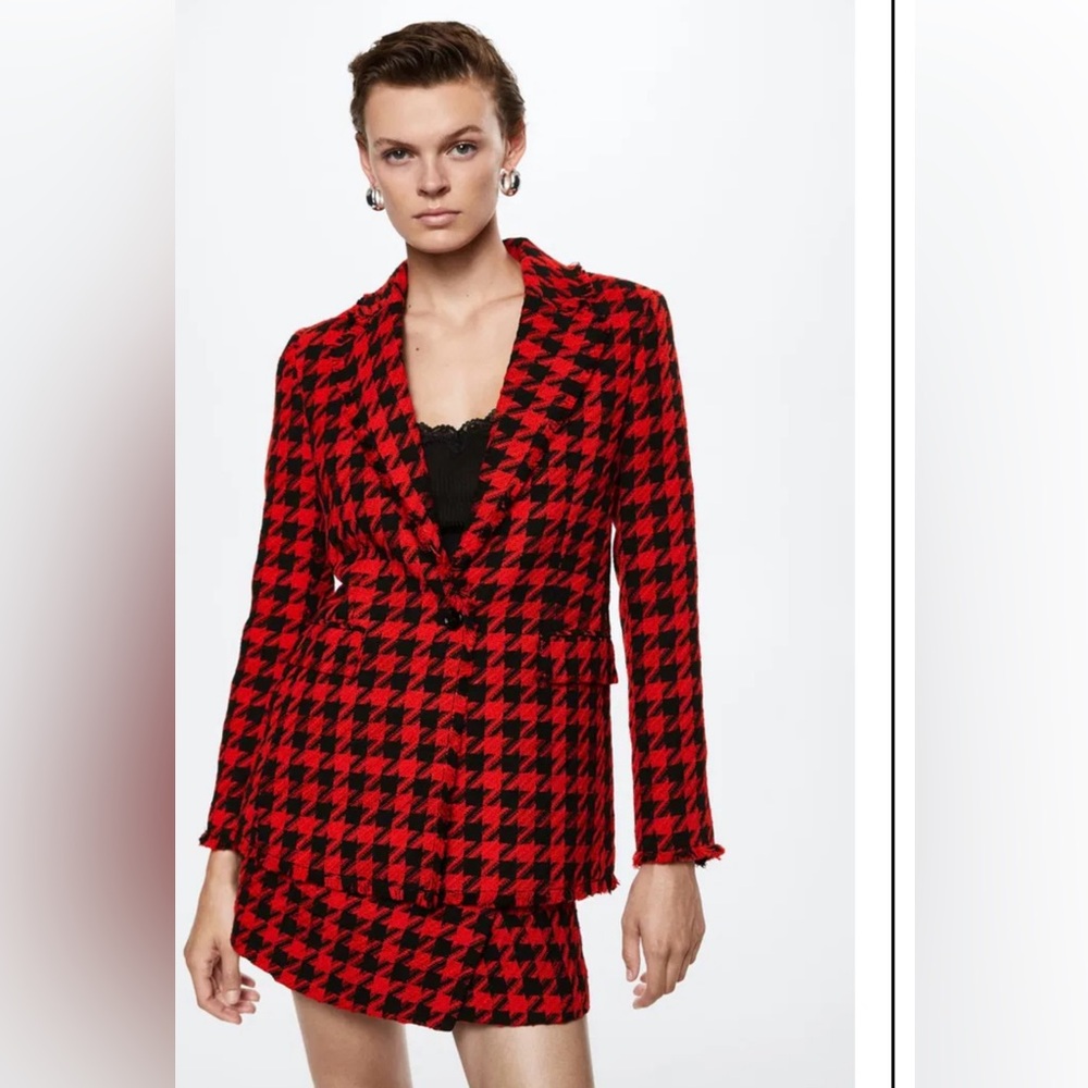 Mango Houndstooth Blazer
